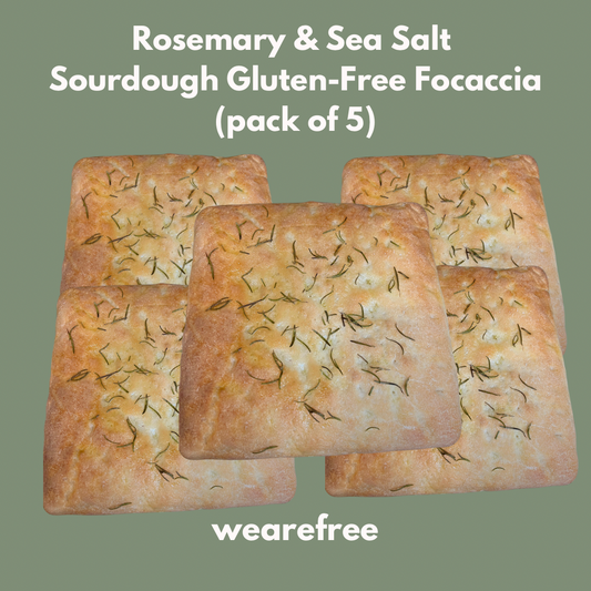 Rosemary & Sea Salt Sourdough Gluten-Free Focaccia (Pack of 5)